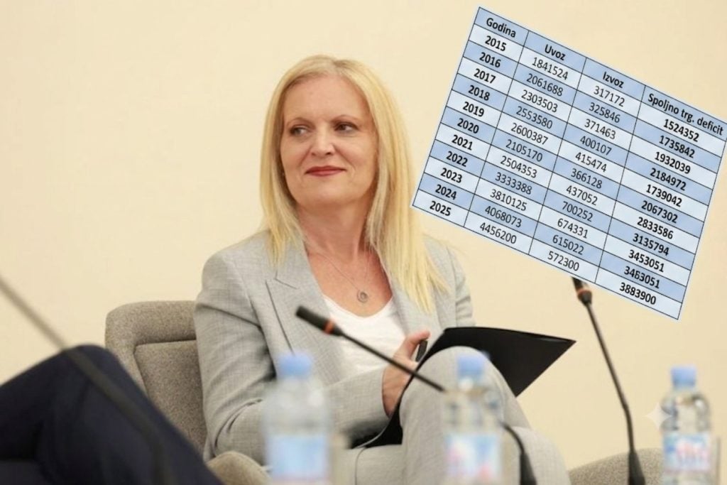 Ponor između uvoza i izvoza sve dublji: Deficit 3,9 milijardi, Baćović upozorava na pad konkurentnosti i nedovoljne investicije