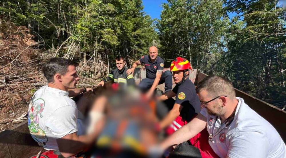 Bijele Poljane: Nikšićki vatrogasci spasili muškarca na kojeg je u šumi palo drvo
