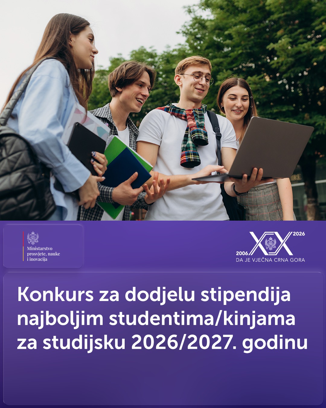 Raspisan Konkurs za dodjelu stipendija najboljim studentima za studijsku 2026/2027. godinu