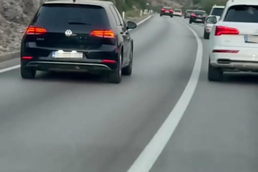 Nikšićanin sankcionisan zbog opasnog preticanja preko pune linije na putu Podgorica–Nikšić